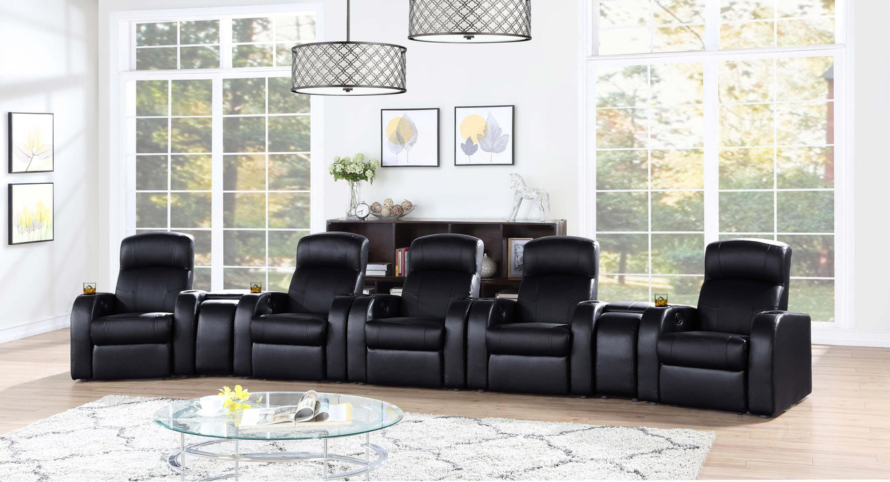 Cyrus Upholstered Recliner Home Theater Set