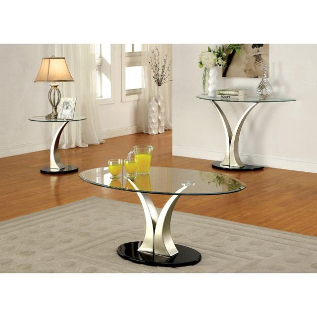 VALO Satin Plated/Black End Table