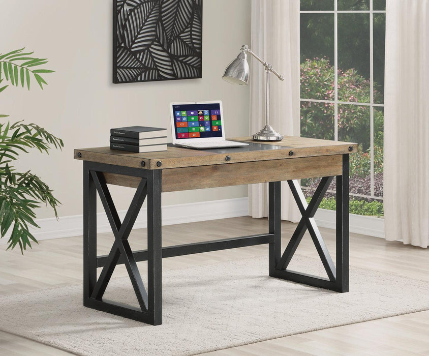 Flexsteel Carpenter Lift-Top Writing Desk in Rustic Gray