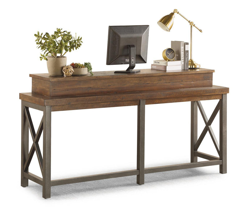 Flexsteel Carpenter Work Console in Rustic Brown