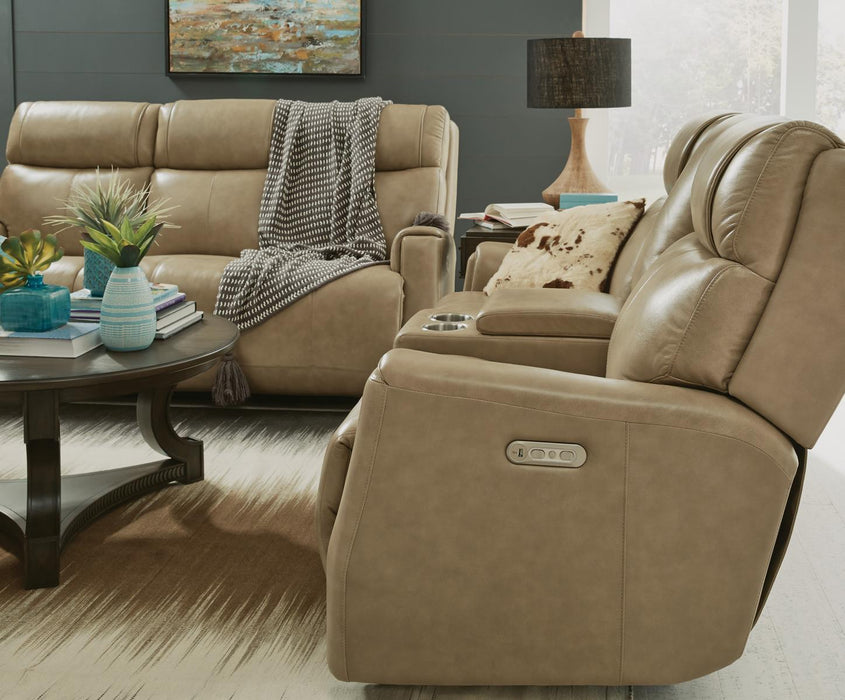 Flexsteel Latitudes Holton Leather Power Reclining Sofa w/Power Headrests