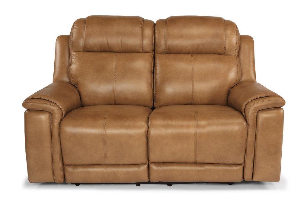 Flexsteel Latitudes Kingsley Leather Power Reclining Loveseat w/Power Headrests