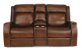 Flexsteel Latitudes Mustang Leather Power Reclining Loveseat w/Console & Power Headrests image