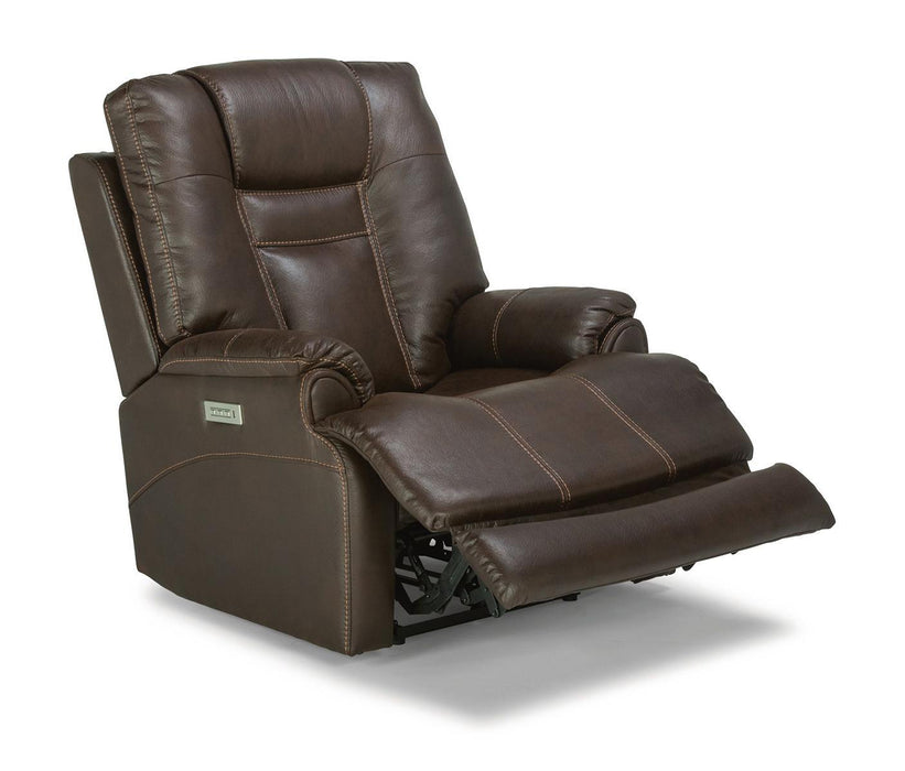 Flexsteel Marley Power Recliner with Power Headrest and Lumbar