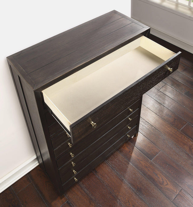 Flexsteel Wynwood Cologne Drawer Chest in Dark Brown