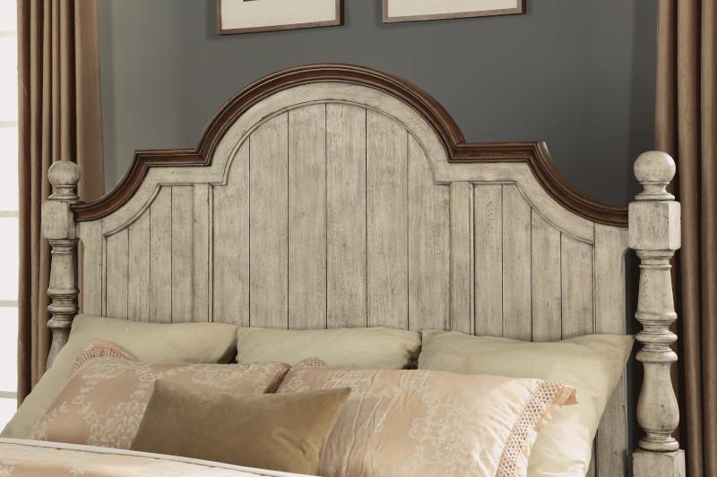 Flexsteel Wynwood Plymouth Queen Poster Bed in Whitewash Wood