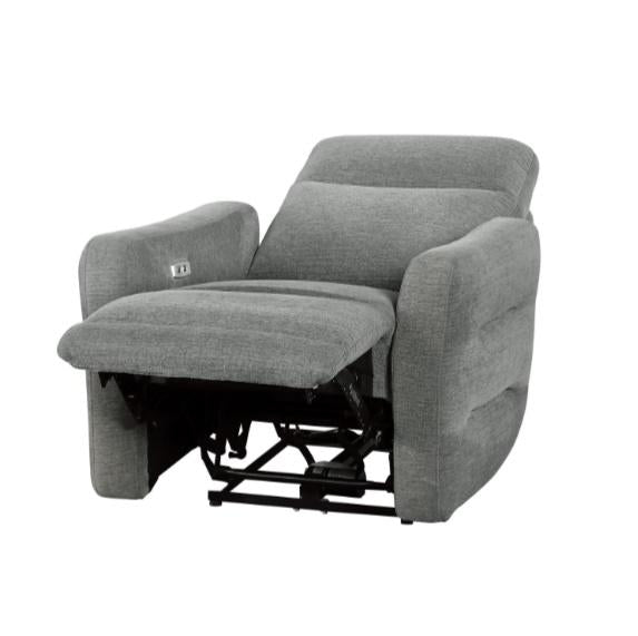 Homelegance Furniture Edition Power Lay Flat Reclining Chair in Dove Grey 9804DV-1PWH