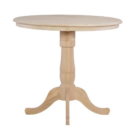 Counter Tables 36" Round Table Top w/ 30" Traditional Pedestal and Extension Piece image