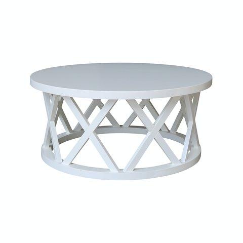 Destinations Ceylon Round Coffee Table (Rta) In Pure White image