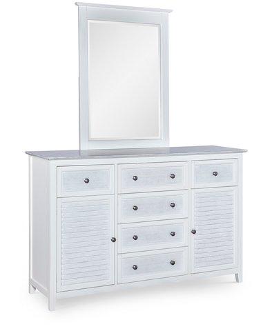 High Tide 6 Drawer / 2 Door Dresser In Chalk & White image