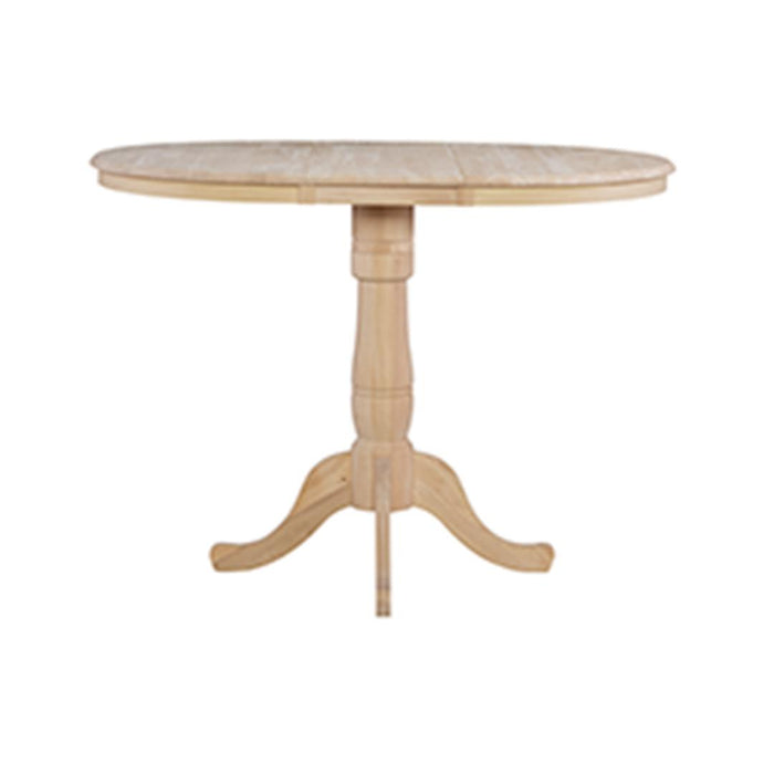 Standard Dining 36" Round Extension Table Top w/ 30" Traditional Pedestal and Extension Piece image