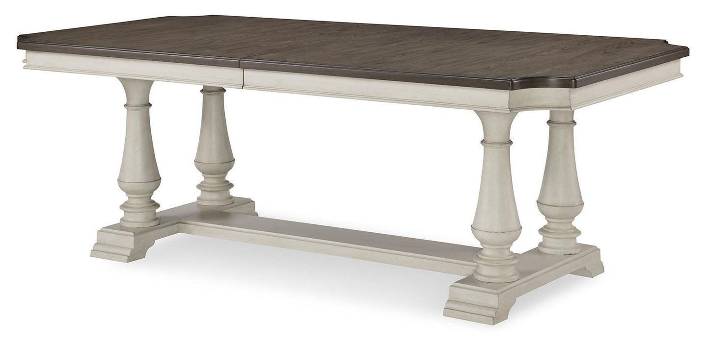 Legacy Classic Brookhaven Trestle Table in Vintage Linen/ Rustic Dark Elm image