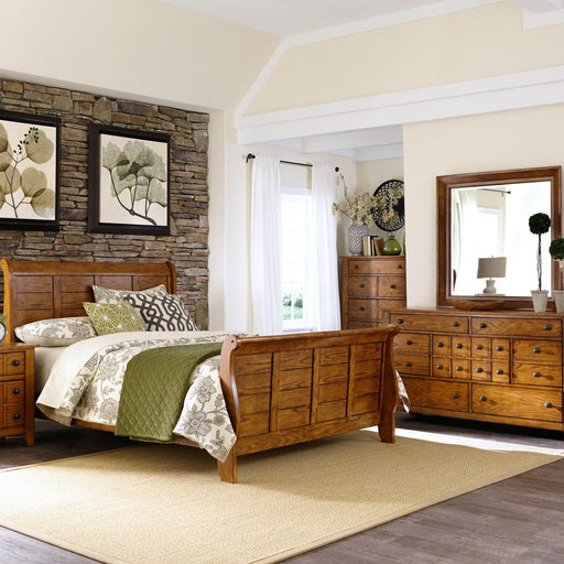 Grandpas Cabin King California Sleigh Bed, Dresser & Mirror, Nightstand image