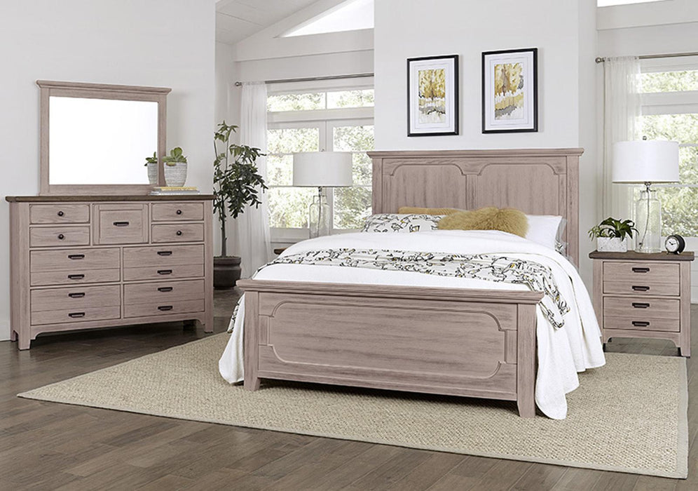 Vaughan-Bassett Bungalow King Mantel Panel Bed in Dover