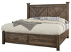 Vaughan-Bassett Cool Rustic Queen Barndoor X Headboard with Storage Footboard Bed in Mink image